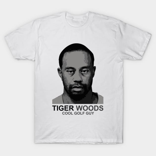 Tiger Woods Cool Golf Guy T-Shirt by mursyidinejad